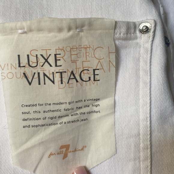 7 for all mankind - white cropped jeans - NWT - size 30 - Picture 3 of 6